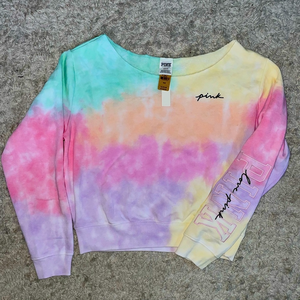 *Brand New* PINK Rainbow Tie Dye Long Sleeve